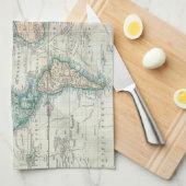 世界(1801年)のヴィンテージの地図 キッチンタオル (四つ折り)