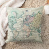 世界(1801年)のヴィンテージの地図 クッション (ブランケット)