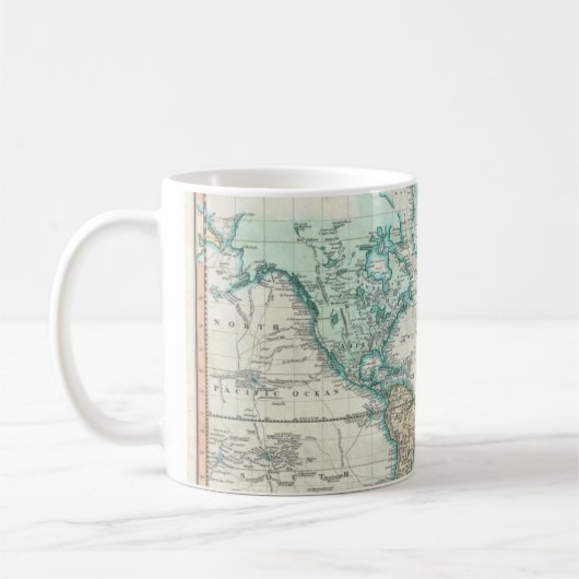 世界(1801年)のヴィンテージの地図 コーヒーマグカップ (左)