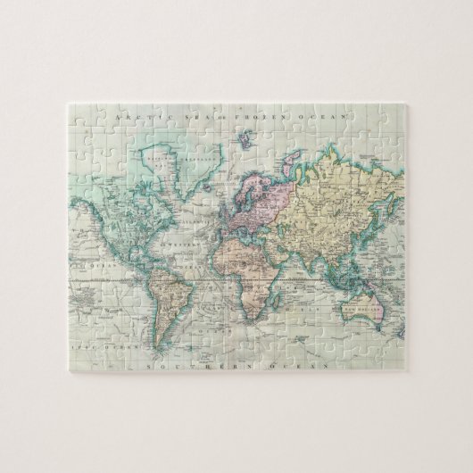 世界(1801年)のヴィンテージの地図 ジグソーパズル (横)