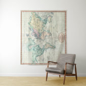 世界(1801年)のヴィンテージの地図 タペストリー (インサイチュ)