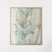 世界(1801年)のヴィンテージの地図 タペストリー (正面)