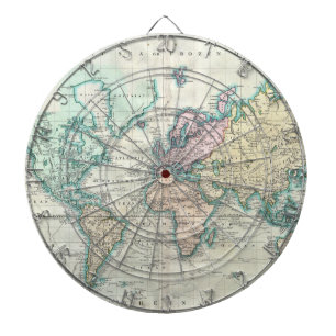 世界(1801年)のヴィンテージの地図 ダーツボード