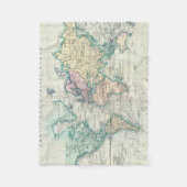 世界(1801年)のヴィンテージの地図 フリースブランケット (正面)