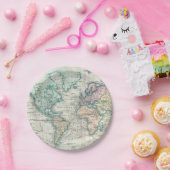 世界(1801年)のヴィンテージの地図 ペーパープレート (パーティー)