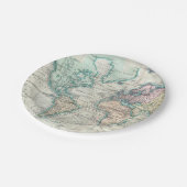 世界(1801年)のヴィンテージの地図 ペーパープレート (アングル)