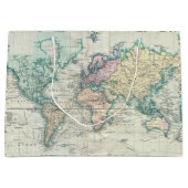 世界(1801年)のヴィンテージの地図 ラージペーパーバッグ (正面)