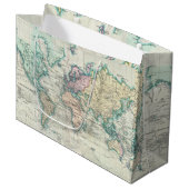 世界(1801年)のヴィンテージの地図 ラージペーパーバッグ (正面アングル)