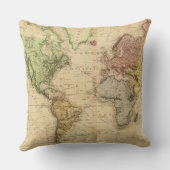 世界(1831年)のヴィンテージの地図 クッション (裏面)