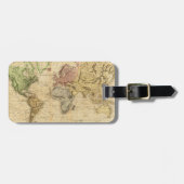 世界(1831年)のヴィンテージの地図 ラゲッジタグ (正面横)