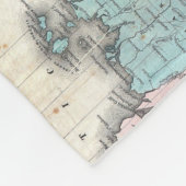 世界(1852年)のヴィンテージの地図 フリースブランケット (角)