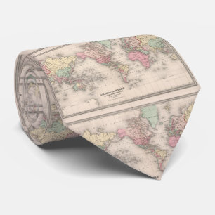 世界(1874年)のヴィンテージの地図 ネクタイ