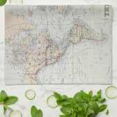 世界(1875年)のヴィンテージの地図 キッチンタオル (折り畳み)