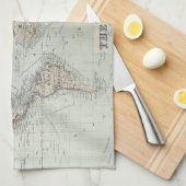世界(1875年)のヴィンテージの地図 キッチンタオル (四つ折り)