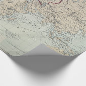 世界(1875年)のヴィンテージの地図 ラッピングペーパー (角)
