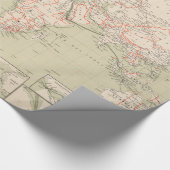 世界(1898年)のヴィンテージの地図 ラッピングペーパー (コーナー)