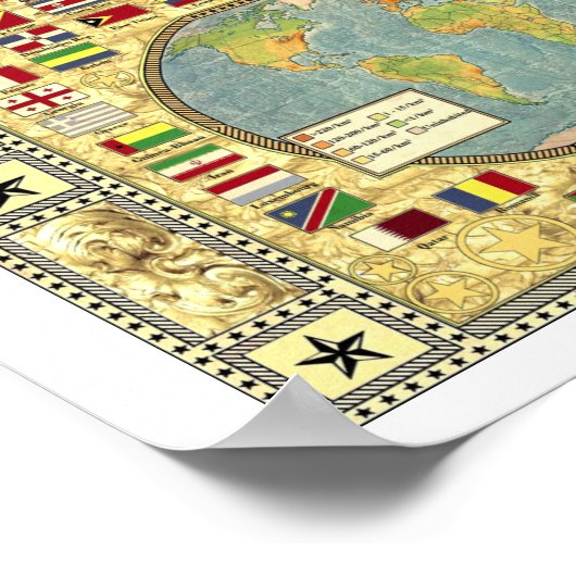 "世界： 2014/today - Beautiful Ice Age MAP ... ポスター (角)