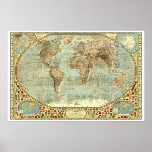 "世界： 2014/today - Beautiful Ice Age MAP ... ポスター (正面)