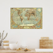 "世界： 2014/today - Beautiful Ice Age MAP ... ポスター (キッチン)