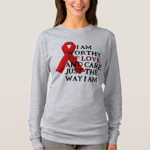世界HIV/AIDSデー自己愛認識度引用文 Tシャツ