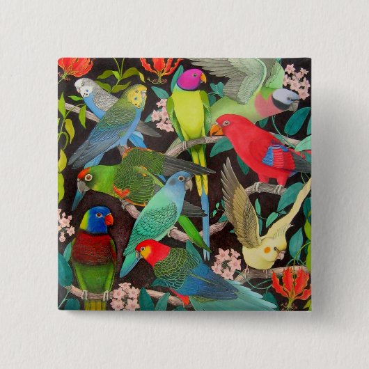 世界IIのオウム 缶バッジ (正面)