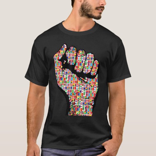 世界Travの国々の国際的国旗 Tシャツ (正面)