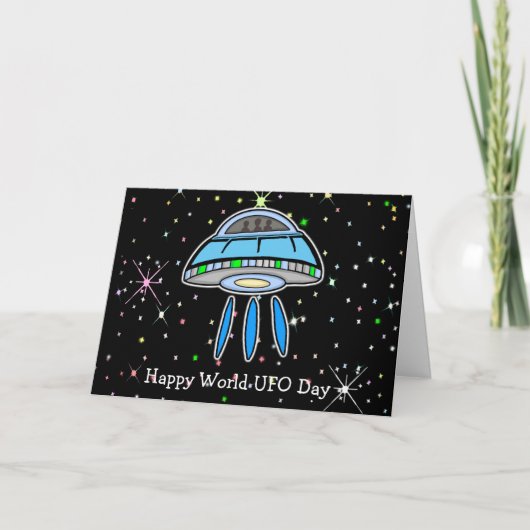 世界UFOデーおめでとう!6月24日または7月2日 カード (正面)