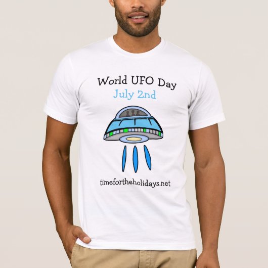 世界UFOデー7月2日Tシャツ Tシャツ (正面)