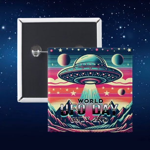 世界UFOデー 7月2日 缶バッジ