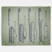 世界WARR IIのドイツタンク フリースブランケット (正面(横))