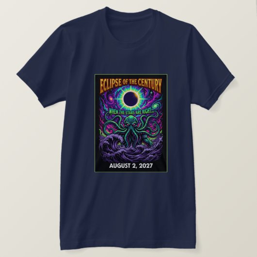 世紀の皆既日食クトゥルフエルダーサイン Tシャツ (デザイン正面)