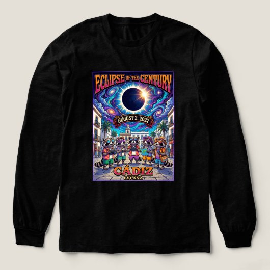 世紀の皆既日食 2027年8月2日 カディスグループ トライブレンドTシャツ (デザイン正面)