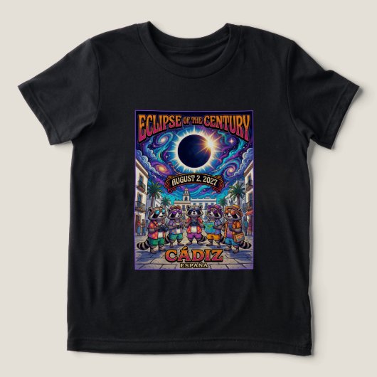 世紀の皆既日食 2027年8月2日 カディス キッズ トライブレンドＴシャツ (デザイン正面)