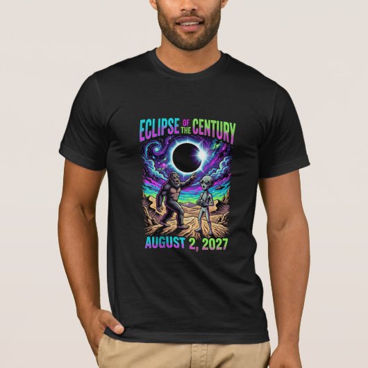 世紀の皆既日食 2027年8月2日 Tシャツ (正面)