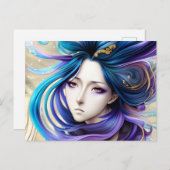 世紀ポートレートのマンガアニメ美女 ポストカード (正面/裏面)