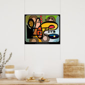 「世紀モダン半抽象芸術ザ・マシ絵画ン」 ポスター (キッチン)