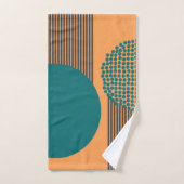 世紀中モダン期の円と線 バスタオルセット (ハンドタオル)