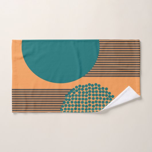 世紀中モダン期の円と線 バスタオルセット (ハンドタオル)