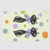 世紀中モダン期の猫 ゴルフタオル (横)