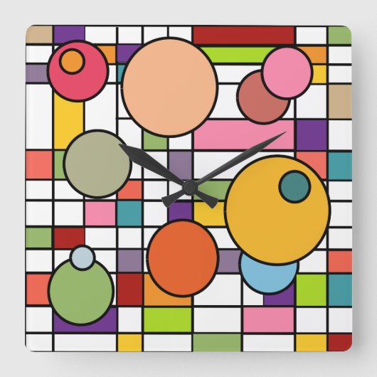 世紀中モダン期 スクエア壁時計 (正面)