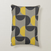 世紀中葉のウコンモダンとガンメタルグレー アクセントクッション (裏面(縦))