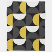 世紀中葉のウコンモダンとガンメタルグレー フリースブランケット (正面)