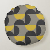 世紀中葉のウコンモダンとガンメタルグレー ラウンドクッション (裏面)