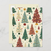 世紀中葉のモダンクリスマスツリー シーズンポストカード (正面/裏面)