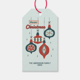 世紀中葉の原子クリスマス ギフトタグ