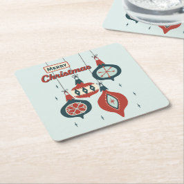 世紀中葉の原子クリスマス スクエアペーパーコースター