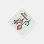 世紀中葉の原子クリスマス スタンダードカクテルナプキン (角)