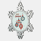 世紀中葉の原子クリスマス スノーフレークピューターオーナメント (右)