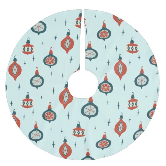 世紀中葉の原子クリスマス ブラッシュドポリエステルツリースカート (正面)