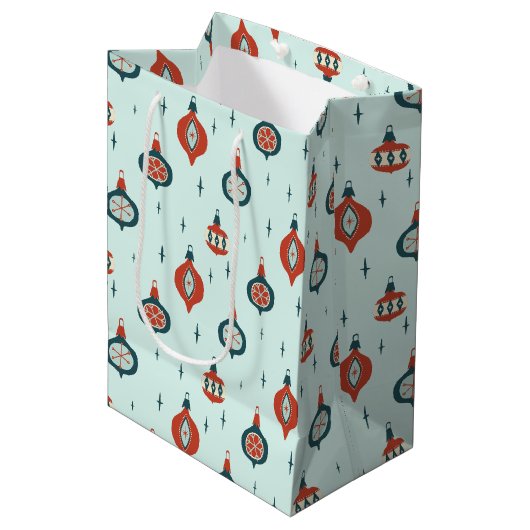 世紀中葉の原子クリスマス ミディアムペーパーバッグ (正面アングル)